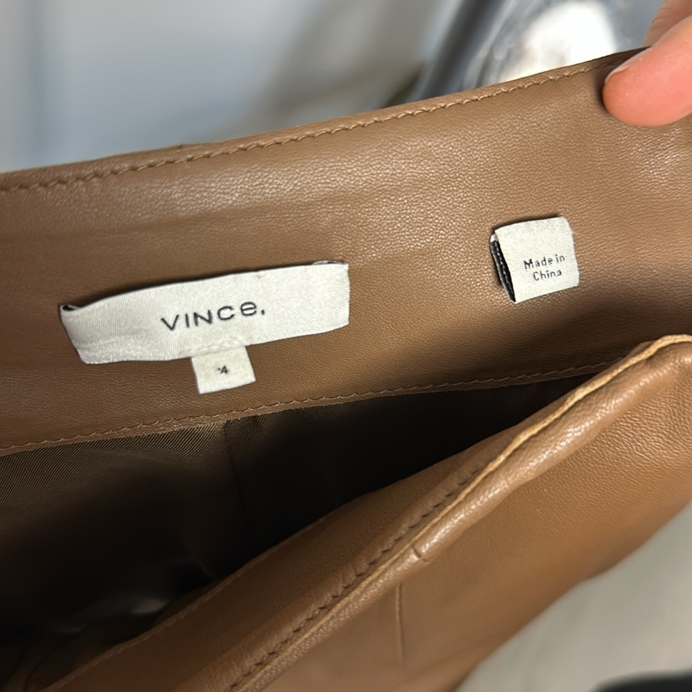 Vince Brown Leather Shorts!! - Picture 3 of 5